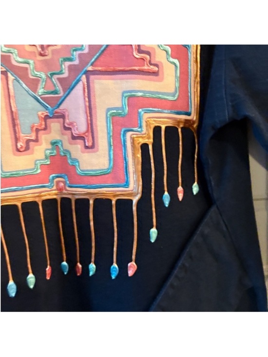 Sundance Hand Painted Southwestern  Boho Western  Oversized Coat Size Small - Picture 11 of 11
